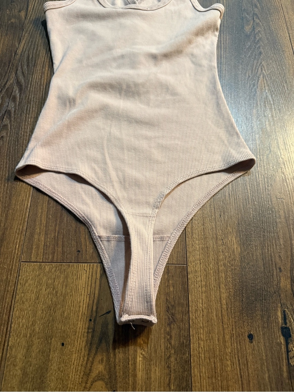 Abercrombie & Fitch Women’s Ribbed Sleeveless Bodysuit Sand Size Small Thong - Picture 5 of 5